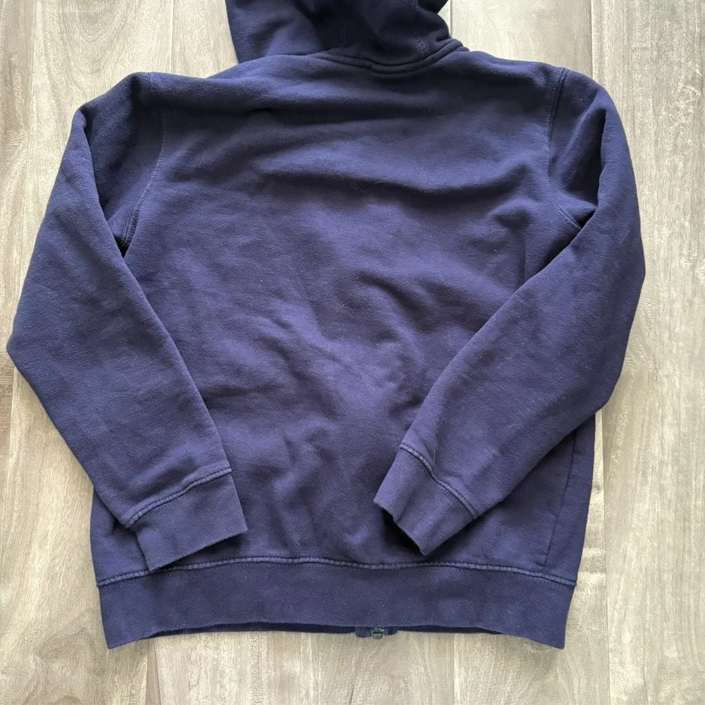 NFL New England Patriots Youth Full Zip Hoodie Navy Blue Red Hood Size M (10/12)